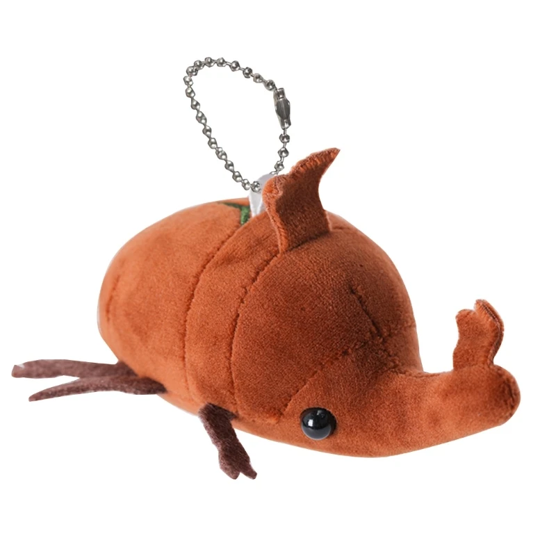 Soft Beetle Bug Plush Keychain 12cm PP Cotton Stuffed Insect Charm 6 Colors Cute