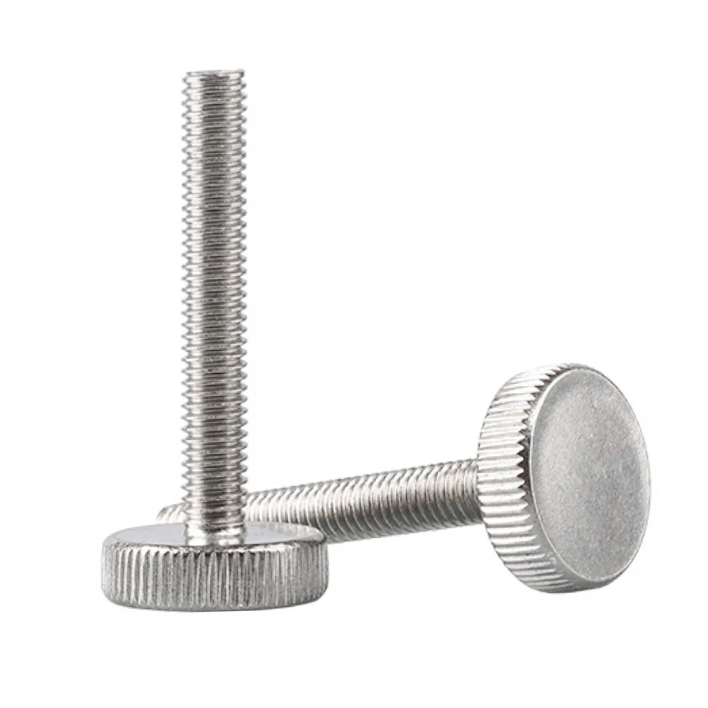 1-5 Stück M2-M10 304 Edelstahl Rändelschrauben mit Flachkopf, Handspannschrauben nach DIN653, Manuelle Spannschrauben – Detail 4