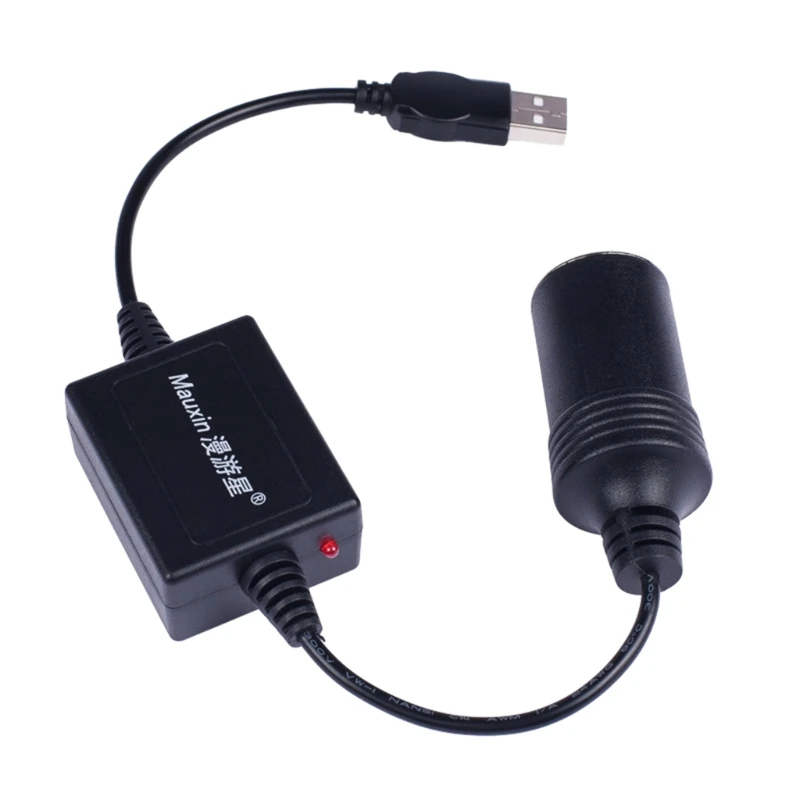 Battery Converter 5V USB To 12V Cigarette Lighter Socket USB Male to Female Cigarette Lighter Adapter Converter Car Electronics Accessory