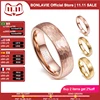 BONLAVIE 4mm 6mm Tungsten Steel Rings Classic Men Women Wedding Bands Ring Jewelry Gold Rose Color Geometric Figure Couple Gift 2