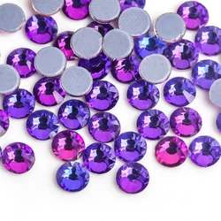 40-Color Crystal AB Hot Fix Rhinestones - Glass Strass Iron-On Embellishments for Sewing & Fabric Decorations (Purple Velvet)