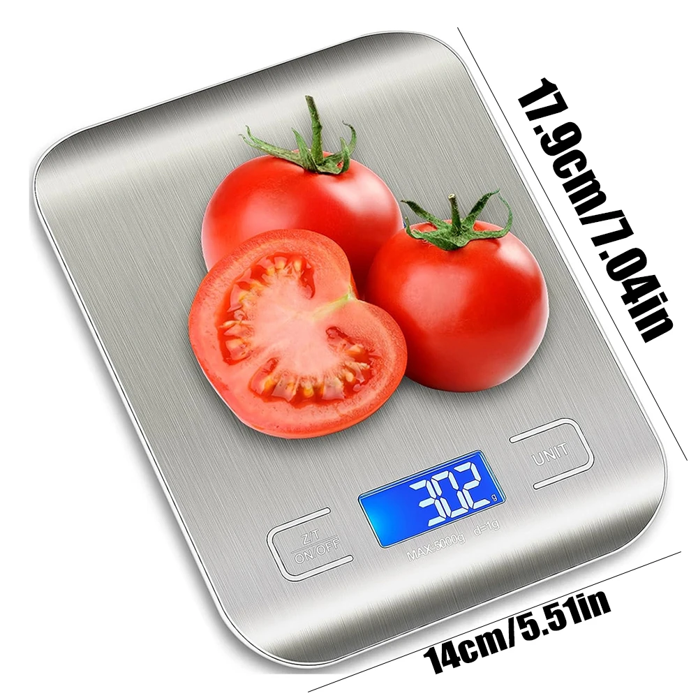 Digital Kitchen Scale Professional 10kg/1g Accurate Measurement Stainless Steel for Baking Cooking