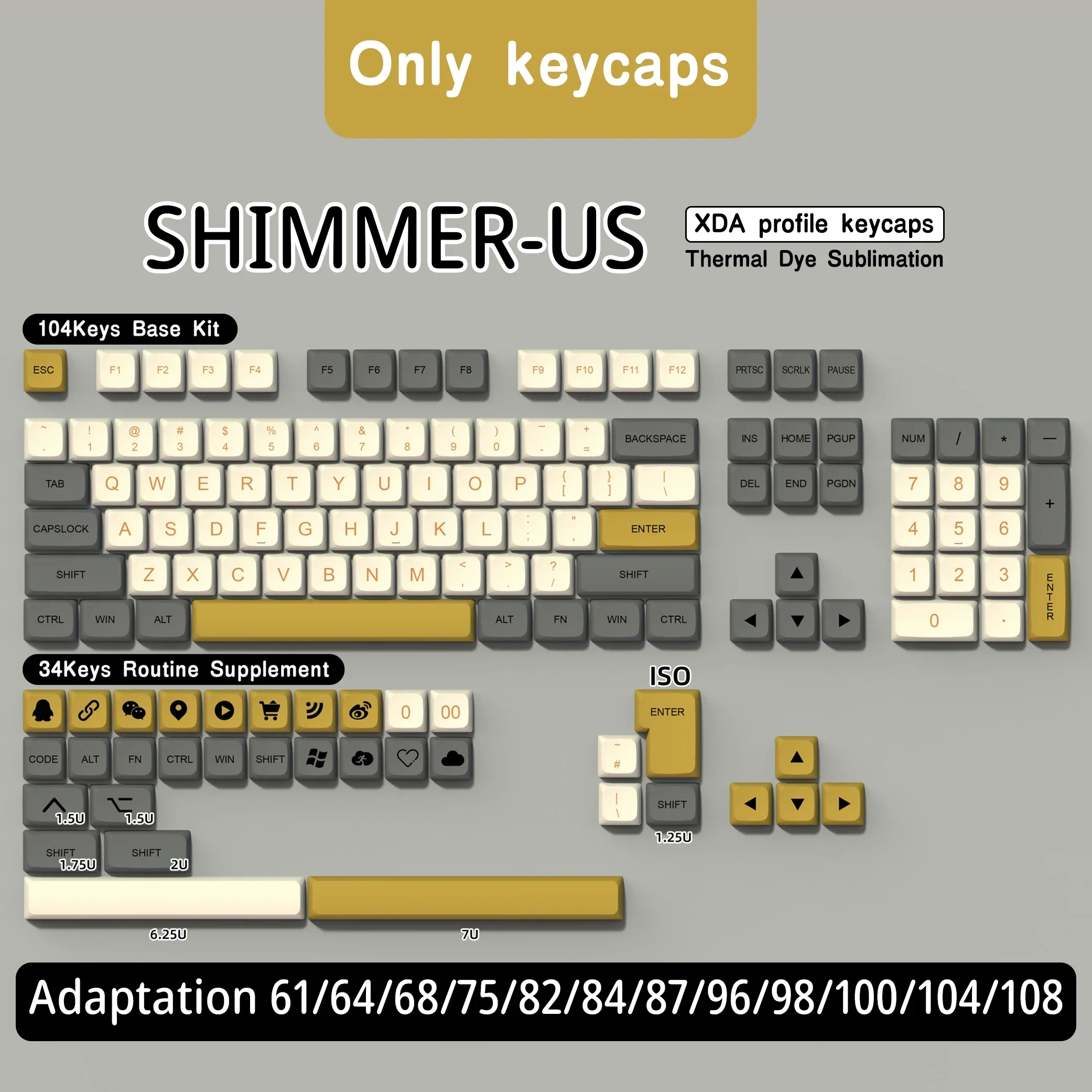 Qwertz-keycaps Nordic Keyboard Espanhol Francês Alemão Azerty Xda Profile Pbt Keycaps Shimmer Keycaps Teclado Mecânico - Imagem 5