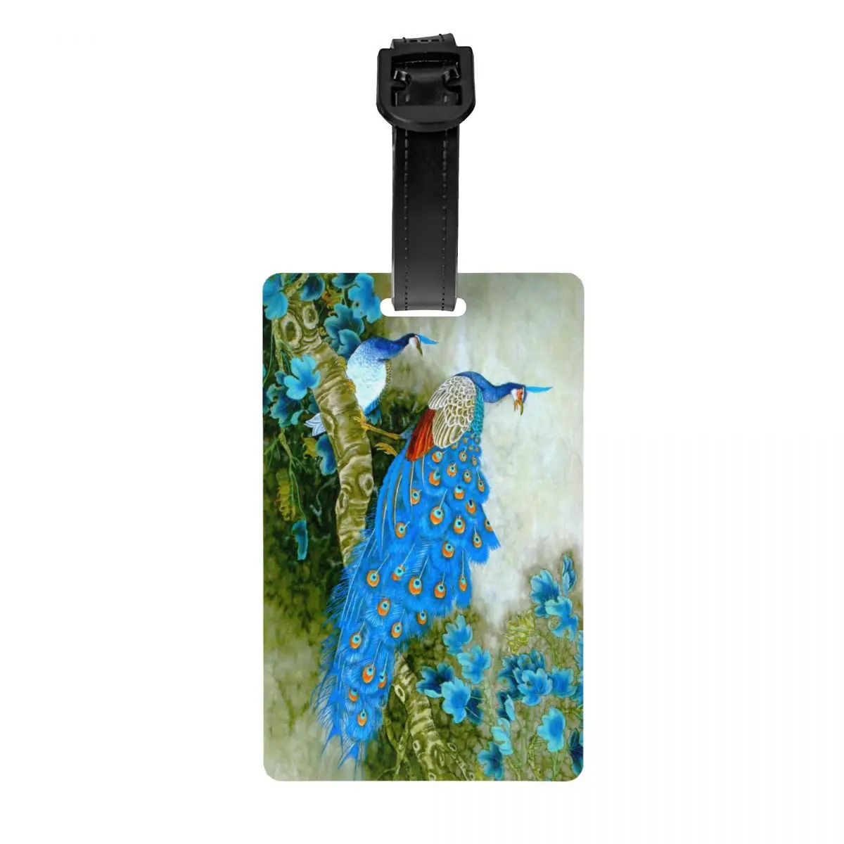 

Peacock Cute And Beautiful Luggage Tag for Suitcases Cute Feather Animal Baggage Tags Privacy Cover Name ID Card