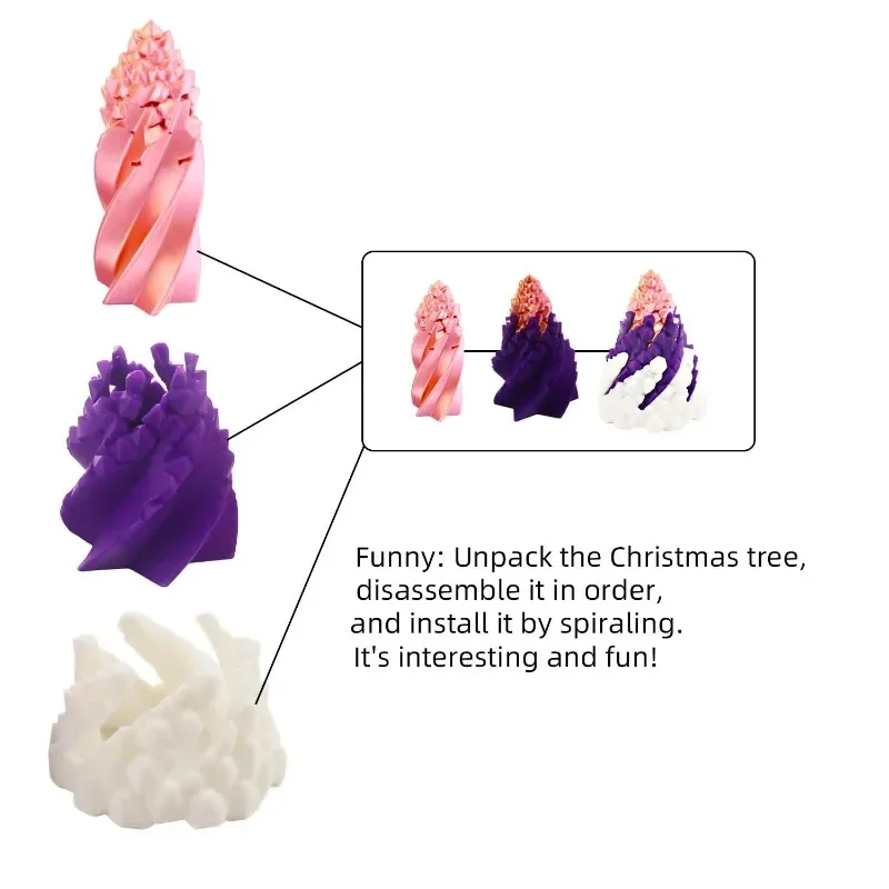 Stress Relieving Toy 3D Spiral Pyramid Rotating Stone, Impossible Passthrough Fidget Helix Puzzle for Home Office Desk