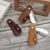 portable Spoon Shoehorn Keychain Travel Shoe Horn PU Leather Handle Grip Portable Pocket Shoehorns Shoe Extractor With Keychain 5