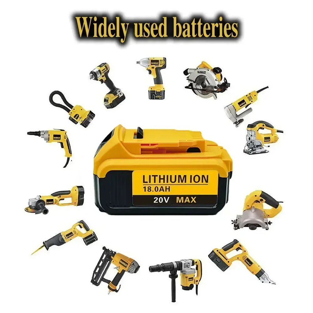 Rechargeable power tool accessories, lithium battery replacement and charger for Dewalt DCB200DCB184 series, 18V, 20V