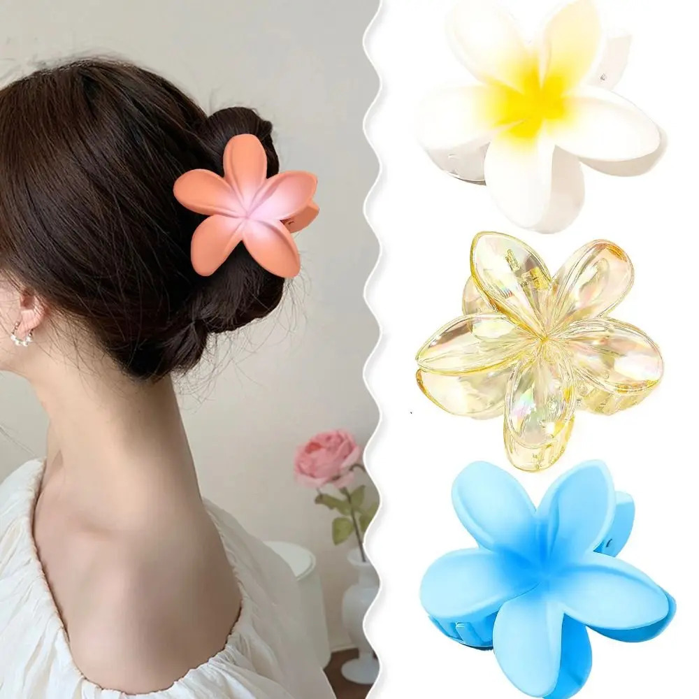 

Sweet Hair Clip Frangipani Hair Clips Gradient Plumeria Disk Hair Shark Clip Ins Style Transparent Color Colorful Hair Clip