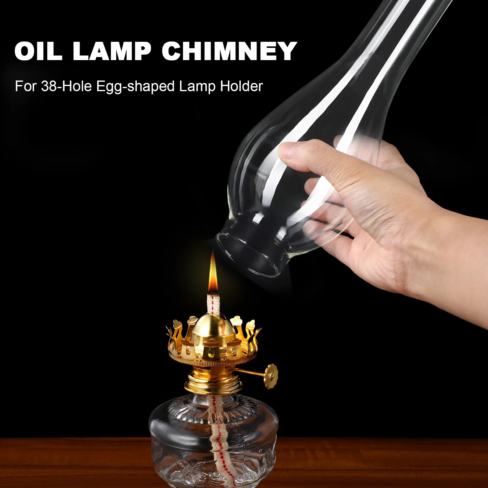 Glass Oil Lamp Shade Light Chimney Transparent Kerosene Cover Parts Lantern Globes Replacement Covers