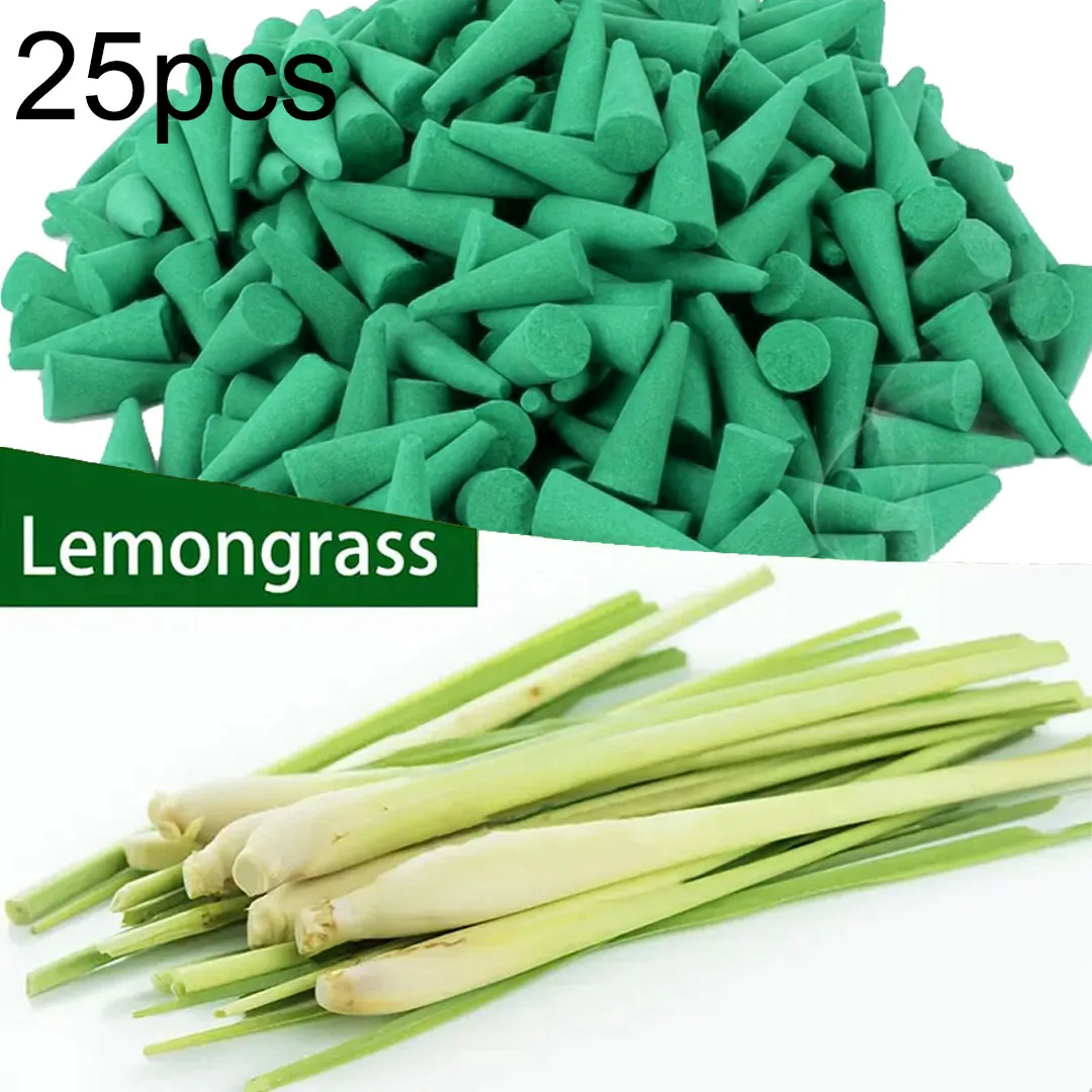 25/62/141Pcs, Enlarged and Lengthened Lemon-Scented Cones, Lemongrass Extract, Special Citronella Scent, Suitable for Home Deodorization, Yoga, Study Room Aromatherapy, Aromatherapy Meditation