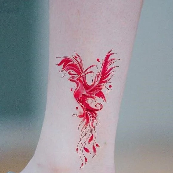 phoenix tattoo ankle