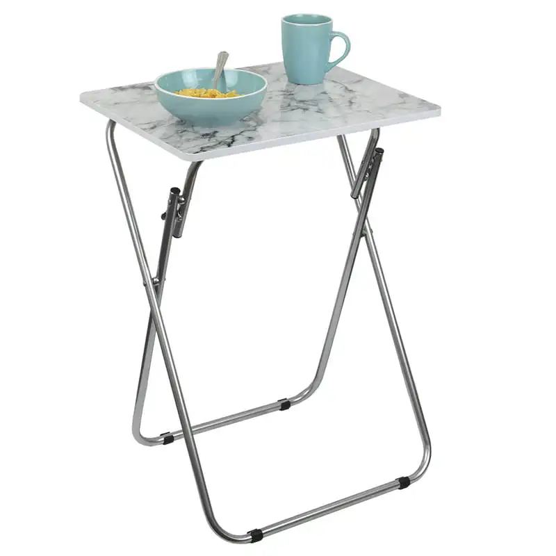 

Marble Multi-Purpose Foldable Table, Grey/White
