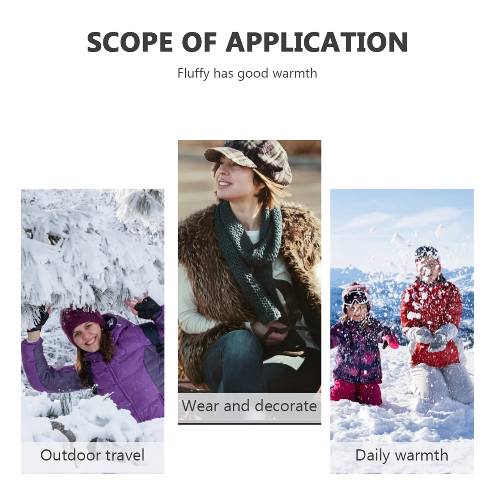 

Fur Sleeve Cold Weather Gear Arm Warmers Big Plush Clothing Winter for Women Acrylic