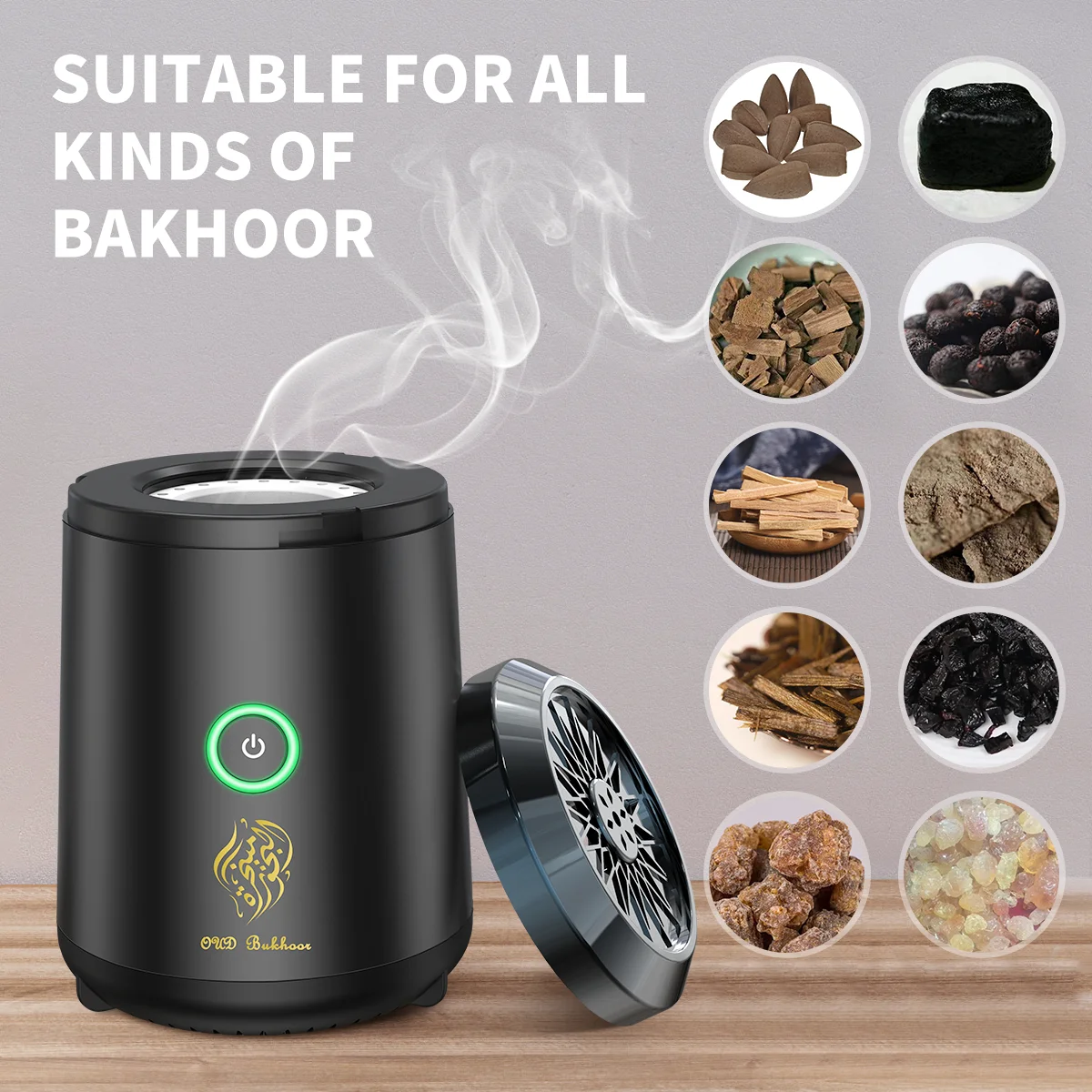 Muslim Incense Burner Portable Electric Bakhoor Aroma Diffuser Mini