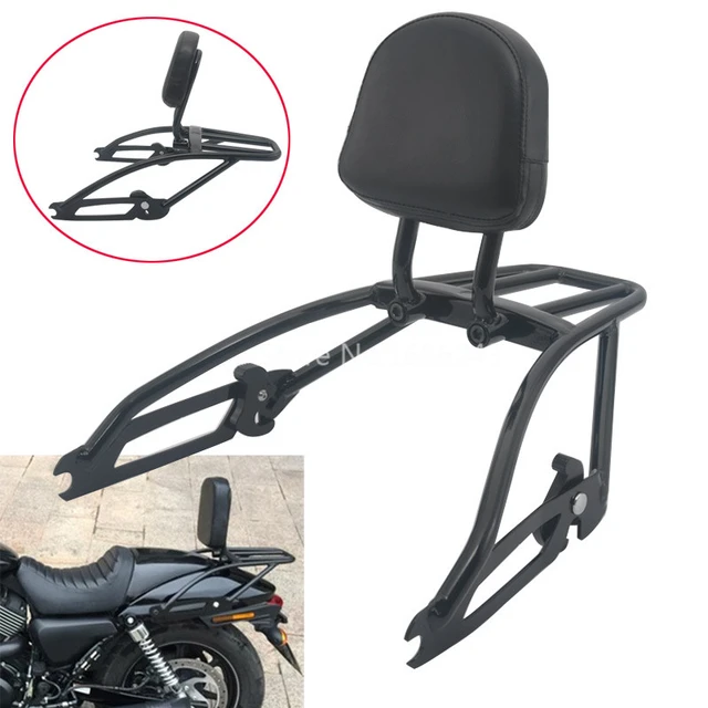 Dossier + Porte-bagages Sport-Line Black x Motorcycle Harley Street 750 -  Dossiers-Sissy Bar - Shopbikers: vente de produits pour motards sur mesure