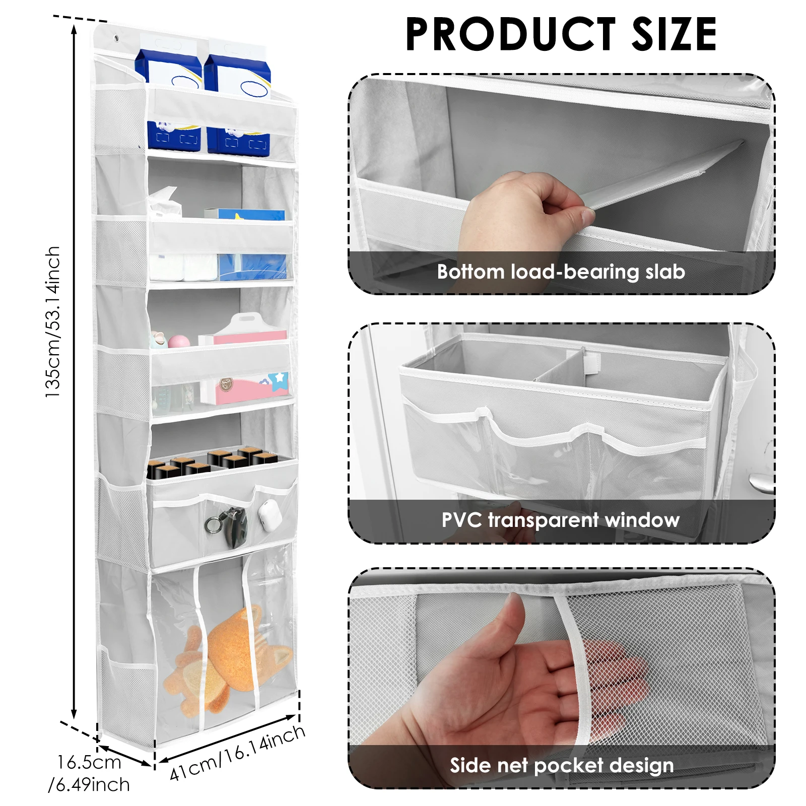 Foldable Nonwoven Door Hanging Storage Organizer Bag