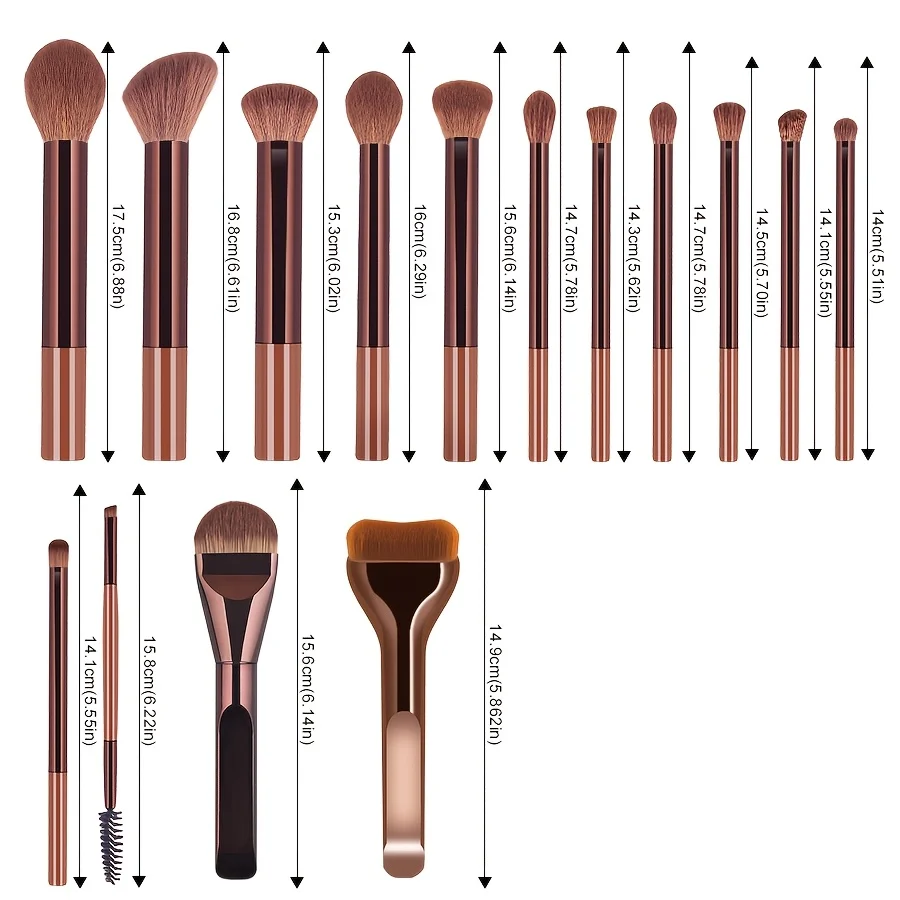 15-Piece Professional Makeup Brush Set