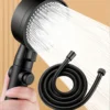 Pressurized 5-position high-pressure hand shower with wall mount, shower super strong bath bomb and hose set 1