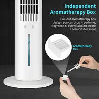 Ventilateur tour haut 97cm ventilateur sur pied télécommandé 5.5 M/s fonction d'arôme avec eau de refroidissement, 3 vitesses 12 minuteries 48 °   Oscillation 4