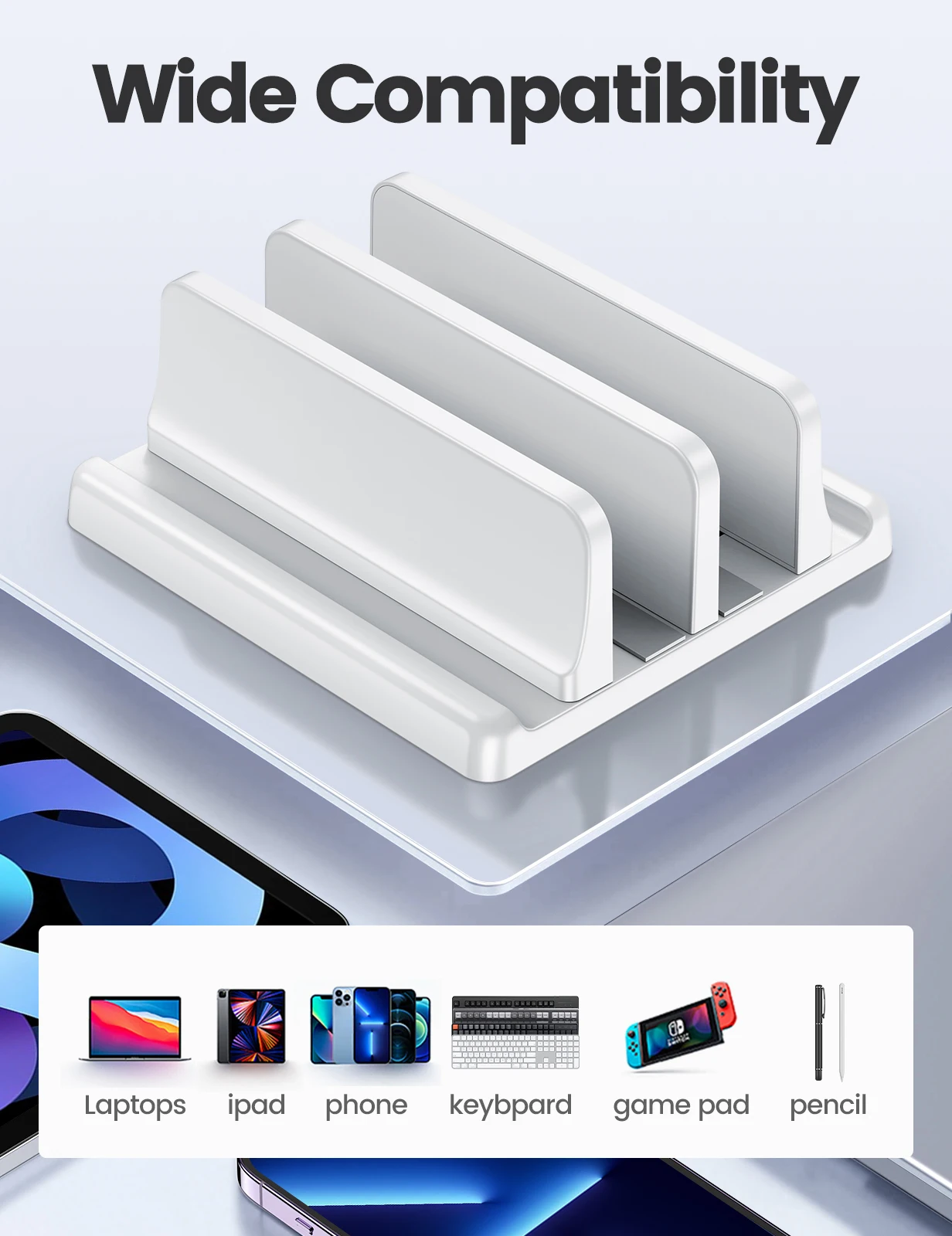 Vertical Laptop Stand Adjustable Holder For MacBook Air M1 Mac Book Pro Lenovo Huawei HP Dell iPad Notebook Tablet