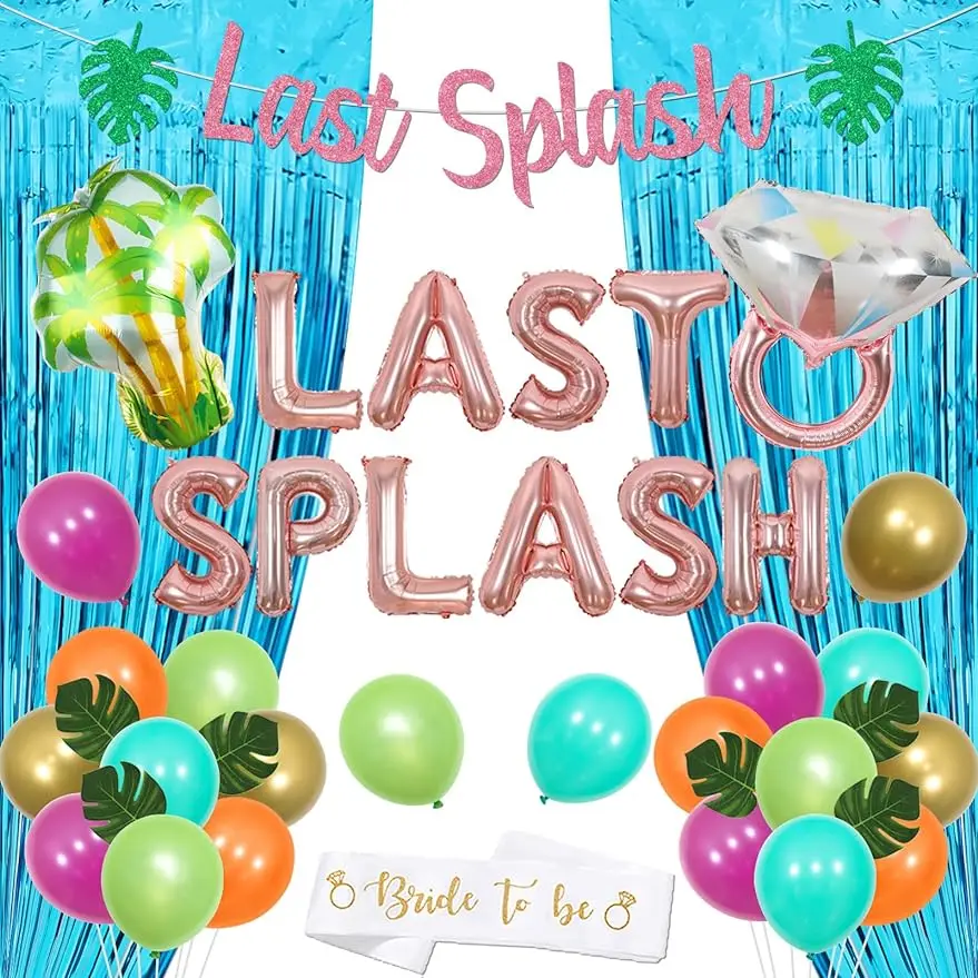 

Last Splash Bachelorette Party Decor Last Splash Banner Bride To Be Sash for Summer Pool Mermaid Bachelorette Bridal Shower