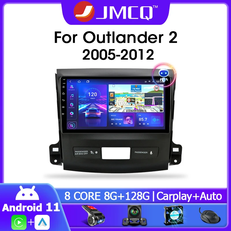 2din 4G Carplay Android 11.0 Car Radio Multimidia Player For Mitsubishi Outlander Xl 2 2005-2012 Citroen C-Crosser 2007-2013 |