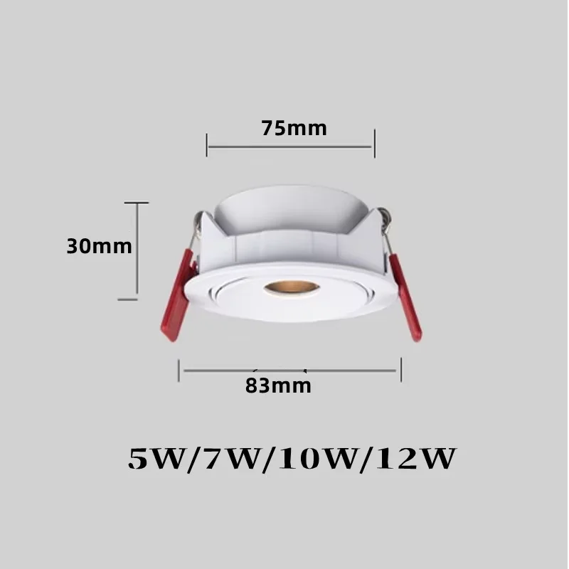 Dimmable LED COB Recessed Ceiling Lamp 7W 10W 12W Fixture Downlight Focus Mini Spotlight Narrow Beam Angle 3&deg;8&deg;15&deg; Wine Cabinet