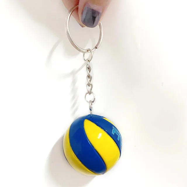 1pcs PVC Volleyball Keychain Anime Style Mini 3D Ball Key Ring Bag Charm Accessories Gift 6