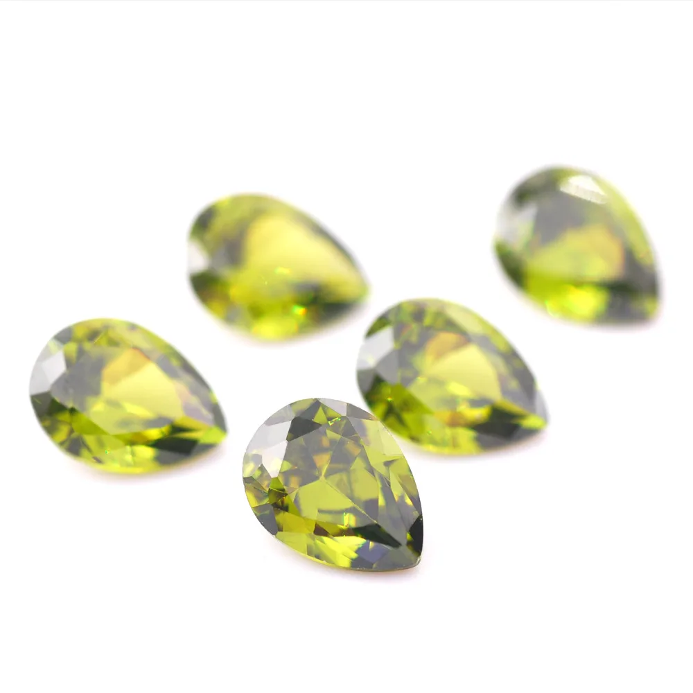 

New 5x7mm 50pcs Water Drop Zircon Artificial Colored Pear Shaped Gemstone High Brilliance White Colored Crystal Zircon