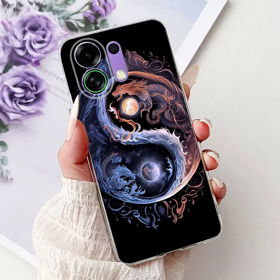 Luxury Painted Cartoon Dragon Cat Soft Silicone Phone Case