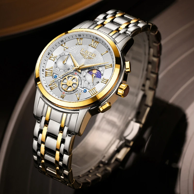 New LIGE Luxury Business Man Wristwatch Waterproof Luminous Men Watch For Men Quartz Clock Stainless Steel  Men\'s Watches reloj