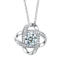 s925 Silver Eternal Heart Clover Spinning Diamonds Necklace European and American Jewellery for Mum, Girlfriend. 1