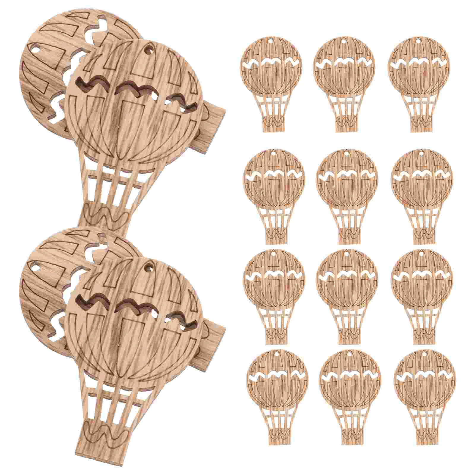 

Wooden Embellishments Crafts Hot Air Balloon Charms DIY Pendants Bracelet Jewelry Making Accessories Scrapbooking Slices