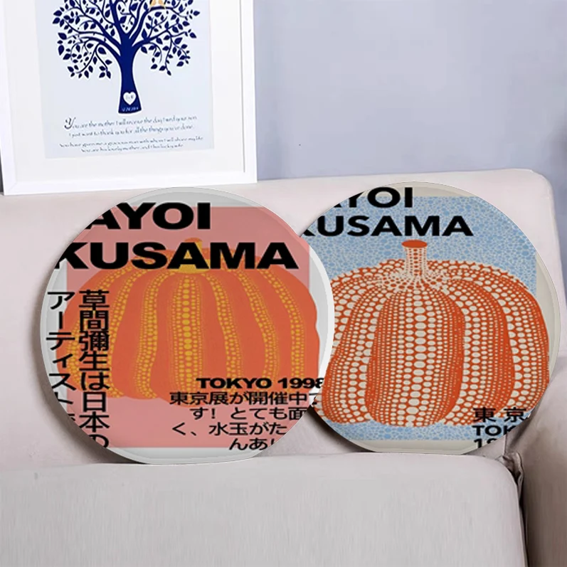 Yayoi Kusama Art Современный минималистский стиль Подушка для домашнего офиса Мягкая плюшевая подушка для сиденья Круглая ква... Yayoi Kusama Art Современный минималистский стиль Подушка для домашнего офиса Мягкая плюшевая подушка для сиденья Круглая ква...