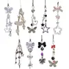 Cell Phone Rope Chain Anime Pendant Y2K Beaded Beads Chain Handmade Beads Strand Choker Pink Key Chain Phone Charm Key Chain