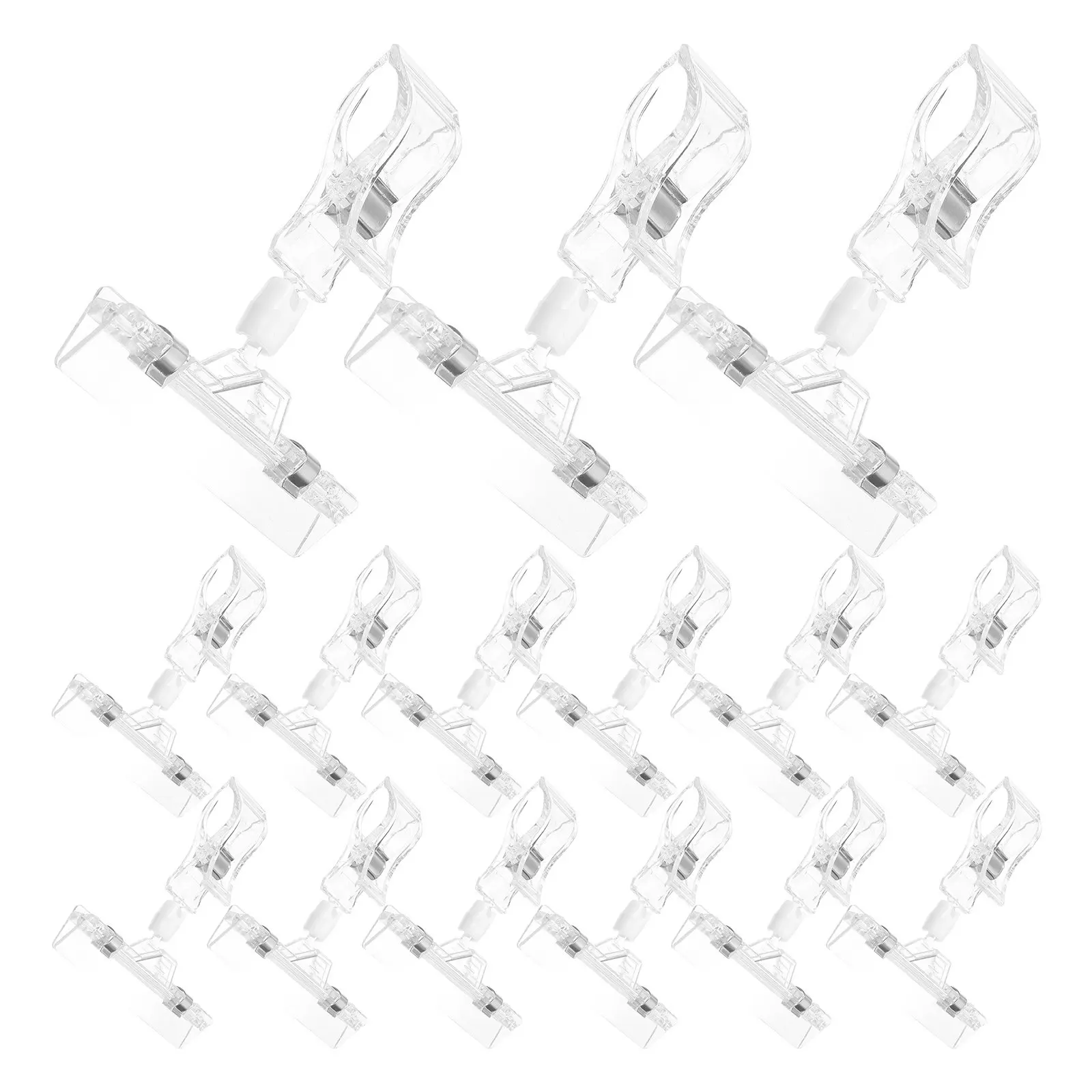 20Pcs 플라스틱 사인 클립 가격표 홀더 슈퍼마켓 매장 선반 상품 라벨 스탠드용 조정 가능한 소매 디스플레이 클립
