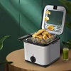 French Fries Machine You Tiao Machine 2.5L Household Stainless Steel Fryer 220V/1000W Integrated Self-heating Electric Fryer 2