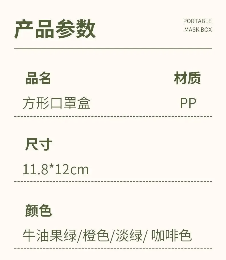 Description Picture 5 of item1PCS Disposable Mask Storage Box Portable Mask Holder Box To Store Masks Home Dustproof Mask Holder Box Ornaments Storage