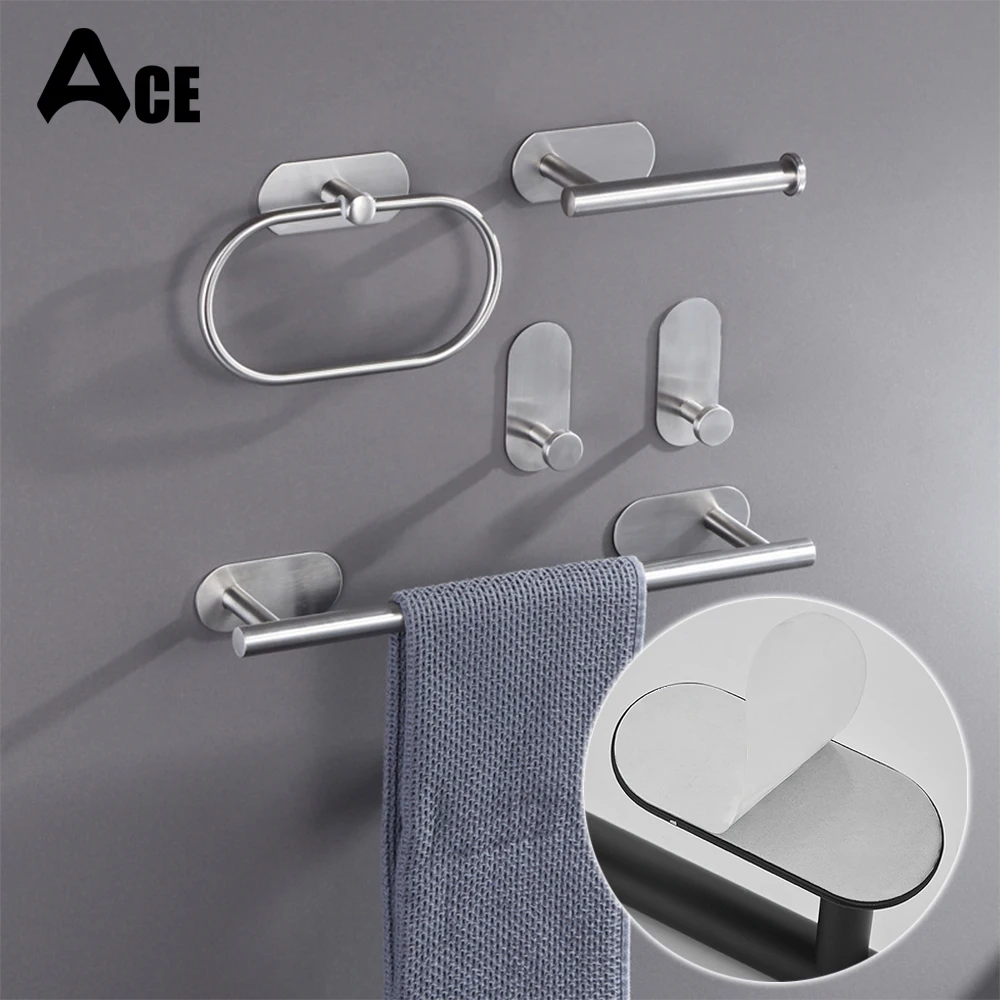 Bathroom Hardware Accessories Set No Drilling Self-adhesive