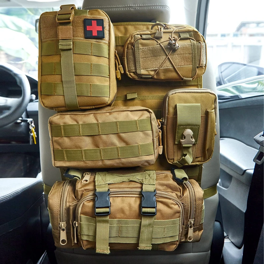 Universal Tactical Seat Back Organizer Vehicle Molle Panel Organizer