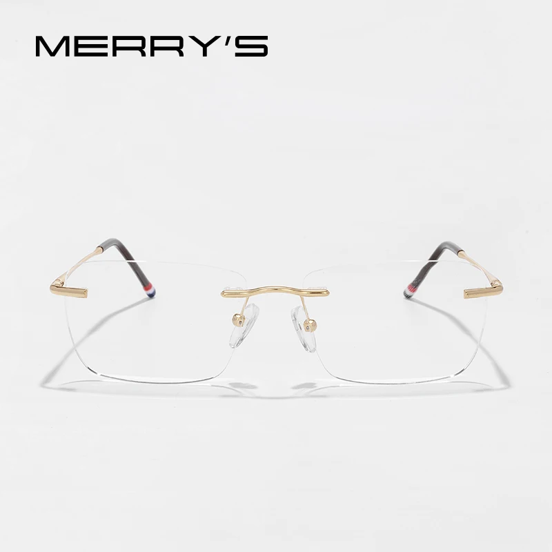 Merrys Design Titan legierung randlose Brille Rahmen für Männer Frauen quadratische ultraleichte rahmenlose optische Rahmen Brillen s2420 – Detail 15