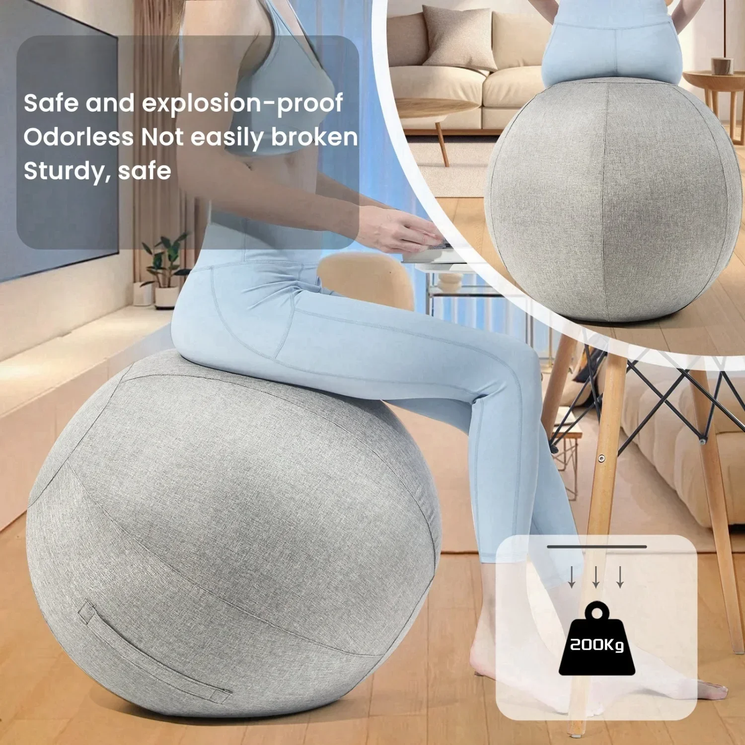 55/65/75/85cm Yoga Ball Cover Cotton and Hemp Yoga Ball Cover Anti-dirty and Not Easy To Anti-Slip Cotton
