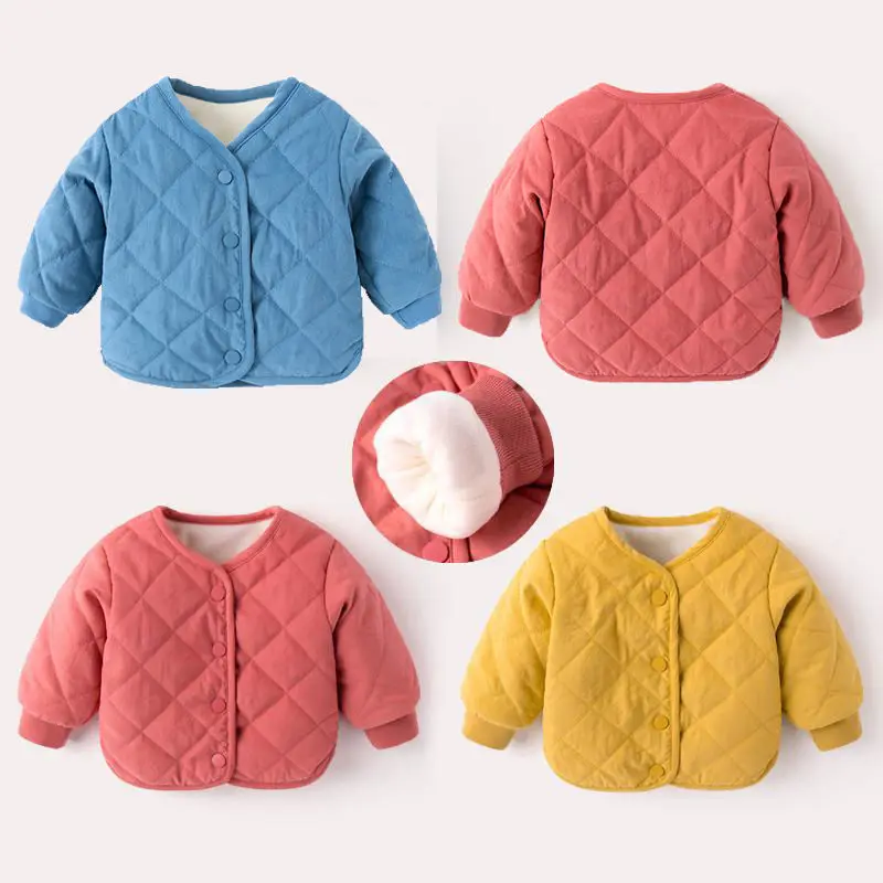 

flocking cotton-padded clothes boy baby coat thickening cotton-padded jacket of the girls baby winter clothes the 2023 children