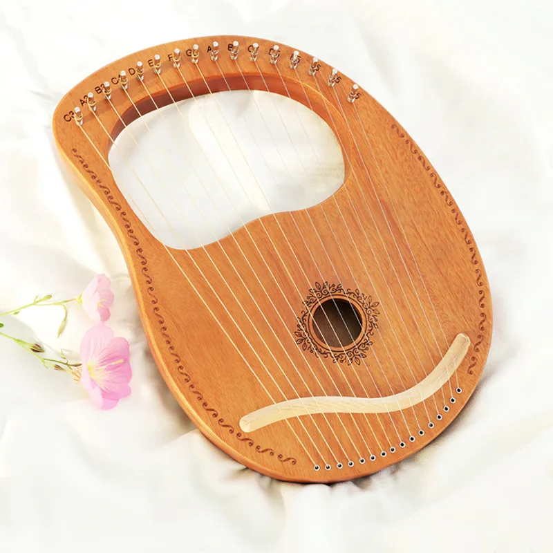Lyre Harp 7 16 Strings Lyre Harp Piano Wooden Mahogany 16 String Piano Musical Instrument With Spare String