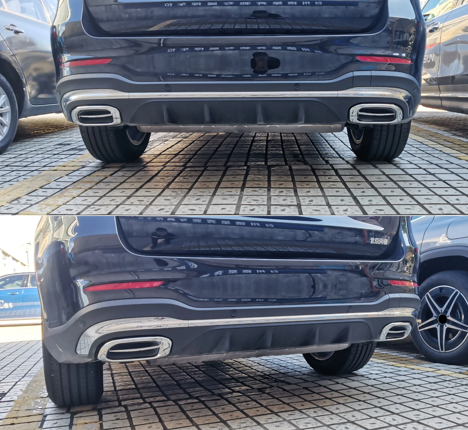 

For Mercedes-Benz GLC/GLE/GLS 2020 2021 2022 Car Accessories Stainless Steel Rear Exhaust Muffler End Pipe Cover Trim 2pcs