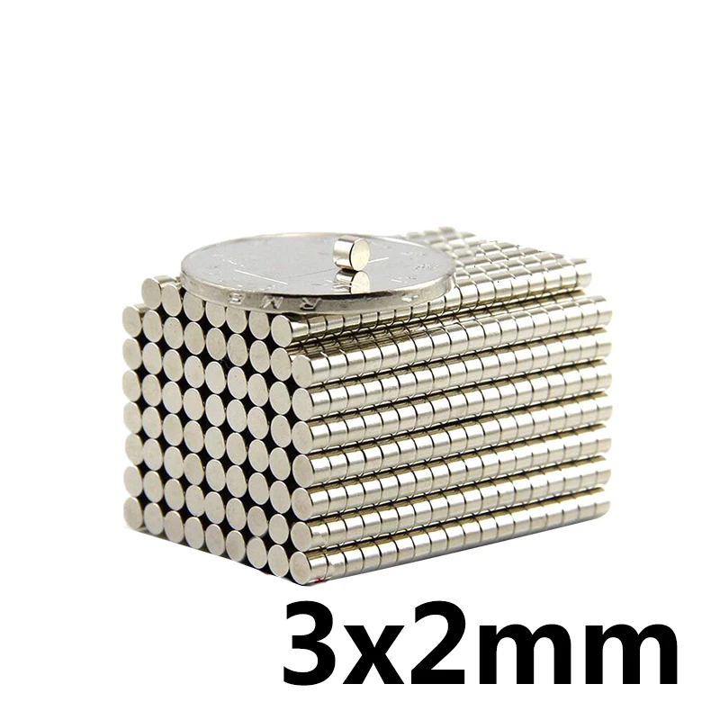 20~3000pcs 3×2 Search Minor Diameter Magnet 3mm x 2mm Bulk Small Round Magnets 3x2mm Neodymium  Disc Magnets 3*2 strong magnetic