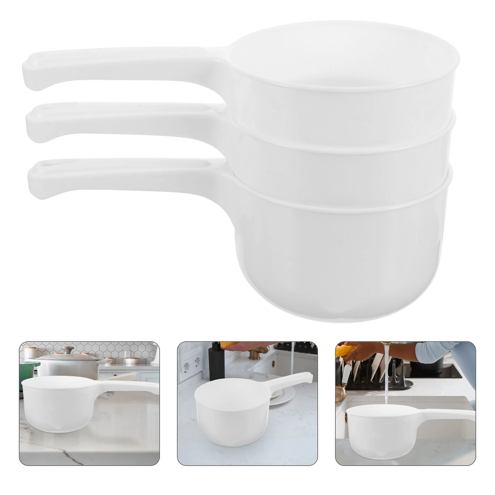 3 Pcs Household Scoop Vessel Multi-function Water Ladle Convenient Dipper Thickened