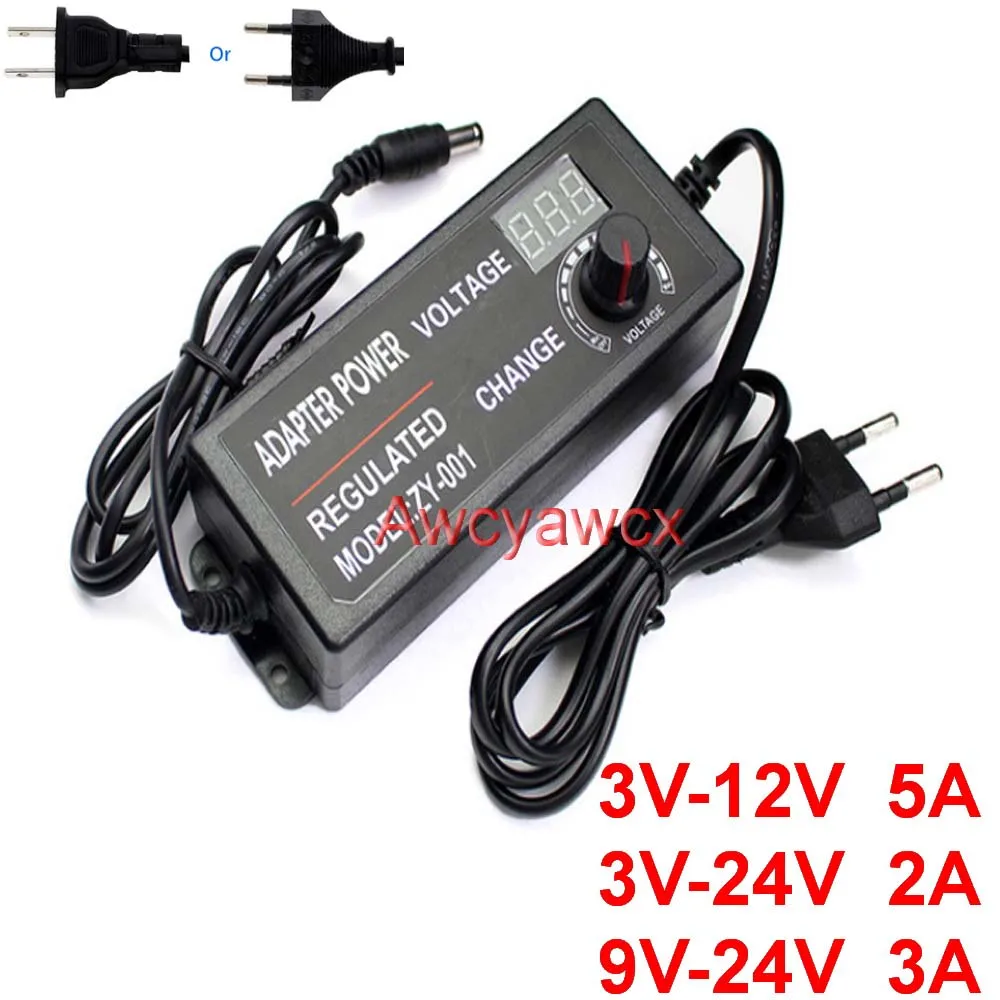 Adjustable 3V-24V AC to DC Power Supply 100V-240V to 12V 3V 5V 6V 9V 12V 15V 24V 2A 3A 5A Universal Adapter power switching adapter