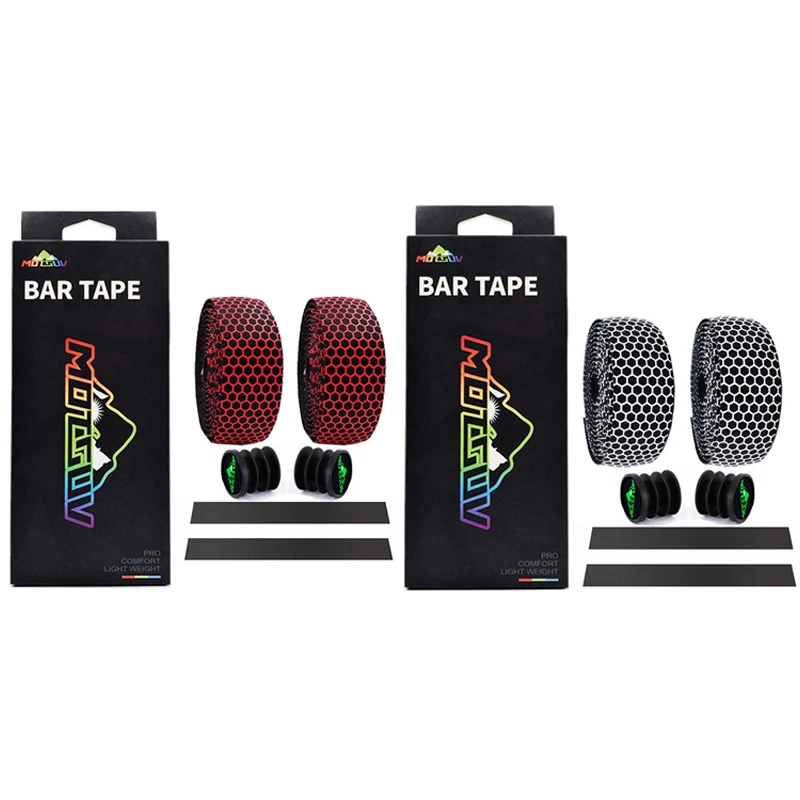 2set MOTSUV Bicycle Handlebar Tape Silica Gel Tape Soft Breathable Bike Handlebar Tape MTB Fixed