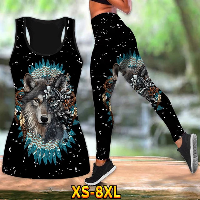 Delicate Wolf Head Pattern Ladies Breathable Vest Quick Drying Yoga Pants  Running Fitness Color Butterfly Pattern Printed XS-8XL - AliExpress